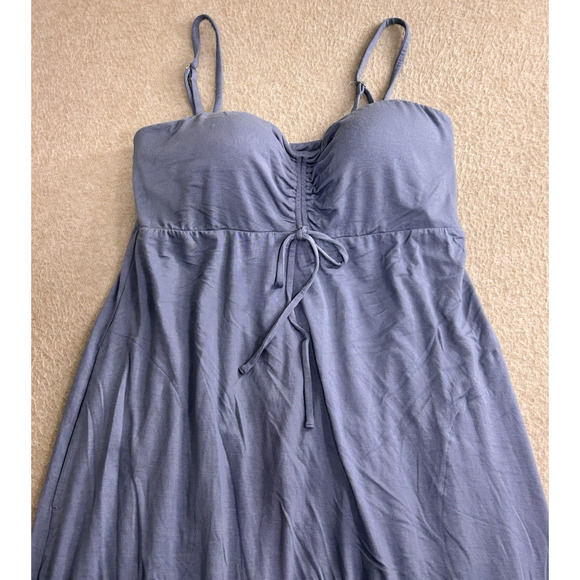 Soma Wknd Ultimate Support Strapless Maxi Dress Sz M Stone Blue Built In Bra - Picture 4 of 10